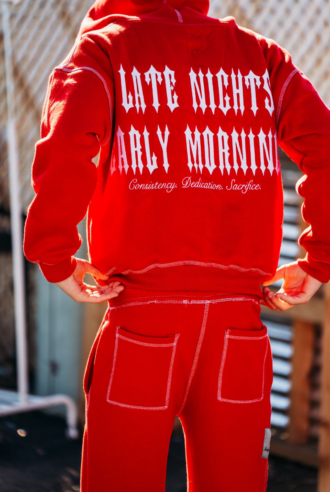 FIRE RED LNEM SWEATSUIT