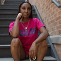“PINK REIGN” LION LOGO TEE