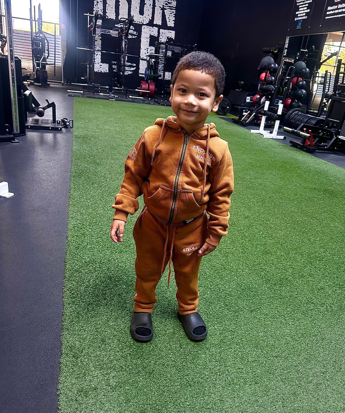 KIDS BROWN SWEATSUITS