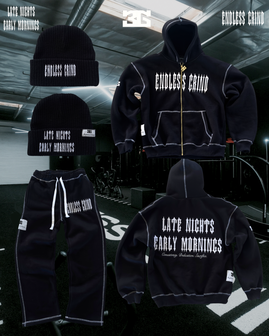 MIDNIGHT BLACK LNEM SWEATSUIT
