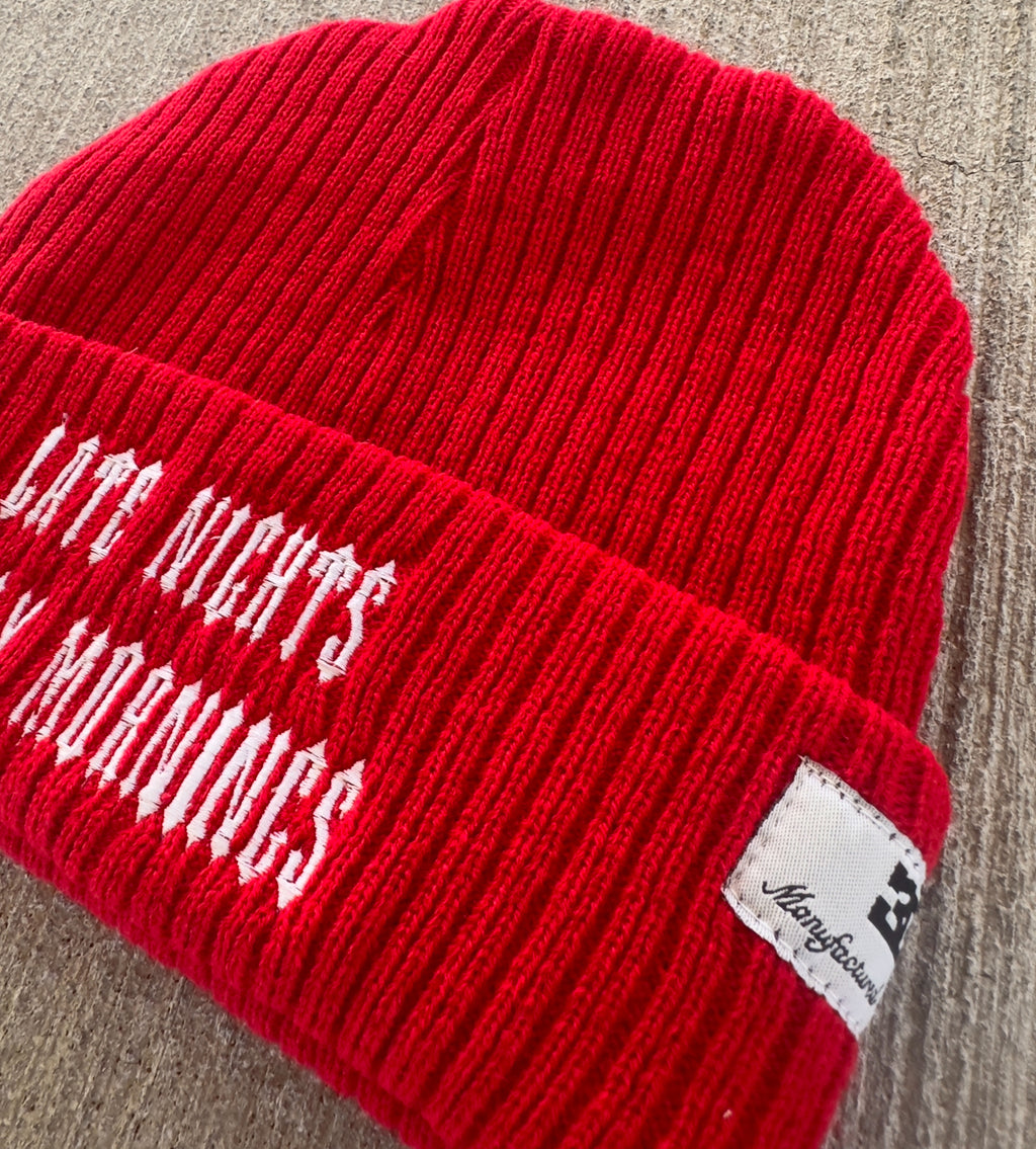 FIRE RED BEANIE