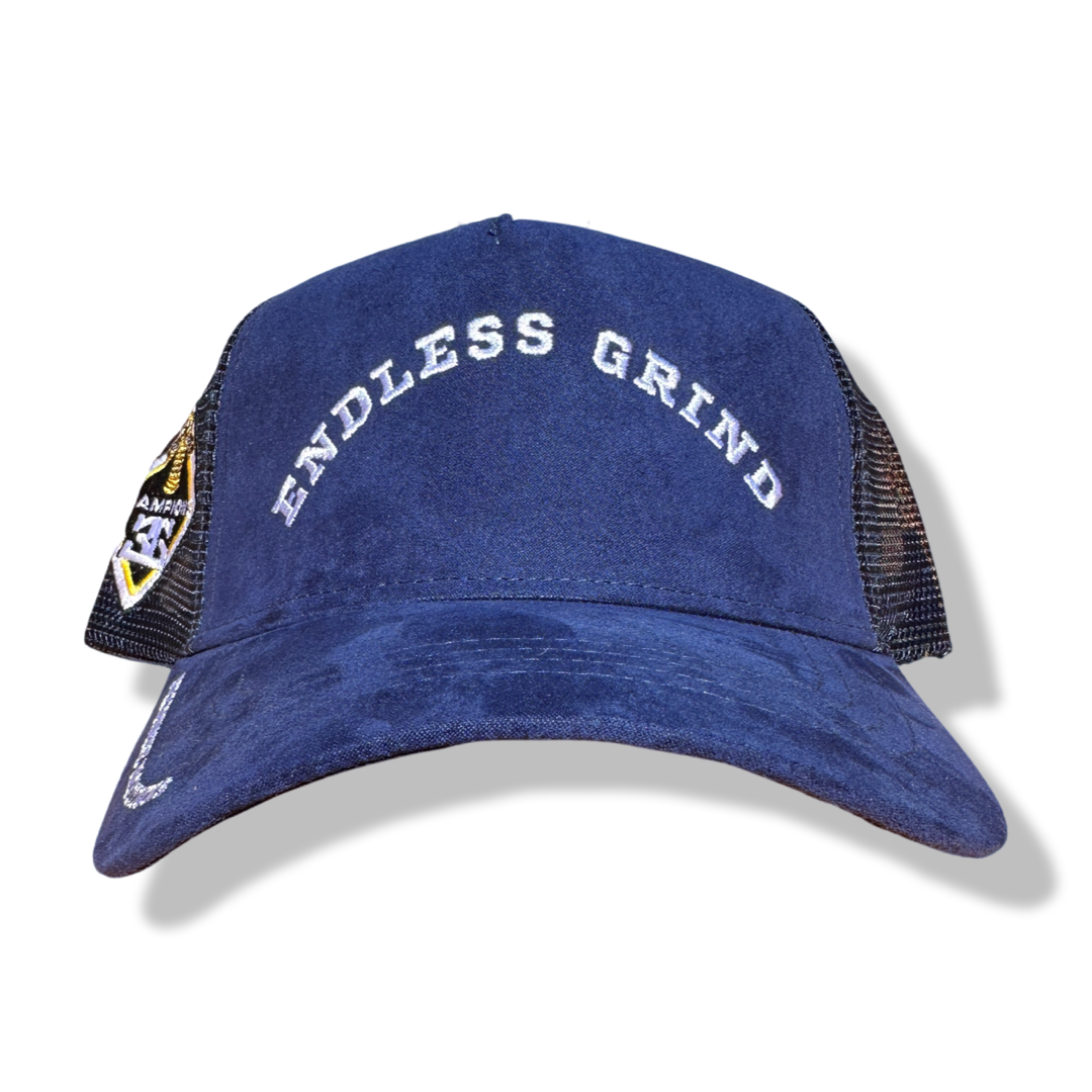 NAVY SUEDE TRUCKER HAT (WORLD SERIES EDITION)