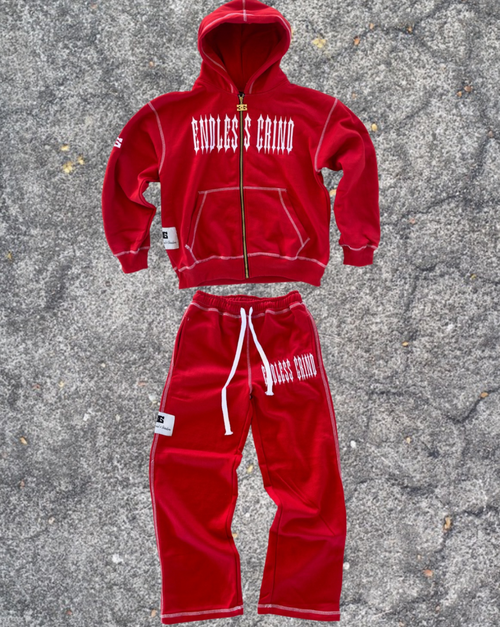 FIRE RED LNEM SWEATSUIT